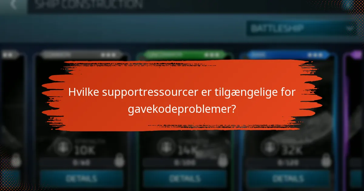 Hvilke supportressourcer er tilgængelige for gavekodeproblemer?